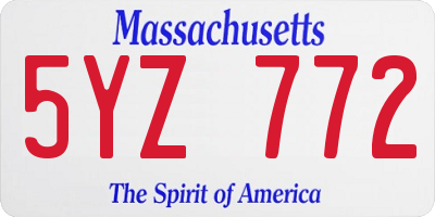 MA license plate 5YZ772