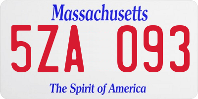 MA license plate 5ZA093