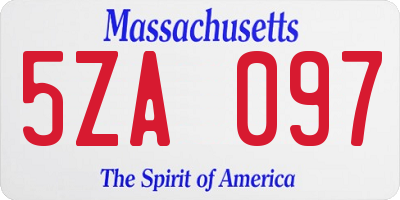 MA license plate 5ZA097
