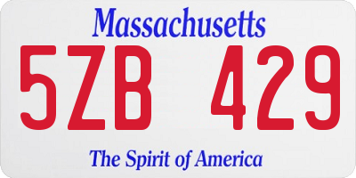 MA license plate 5ZB429