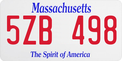 MA license plate 5ZB498
