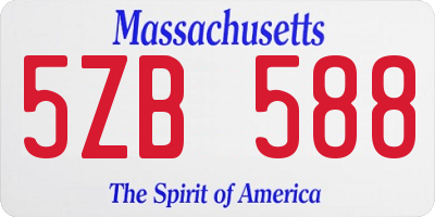 MA license plate 5ZB588