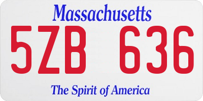 MA license plate 5ZB636