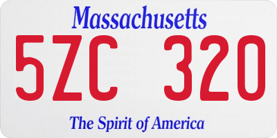 MA license plate 5ZC320