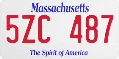 MA license plate 5ZC487