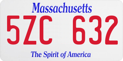 MA license plate 5ZC632