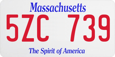MA license plate 5ZC739