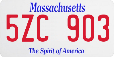 MA license plate 5ZC903