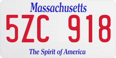 MA license plate 5ZC918