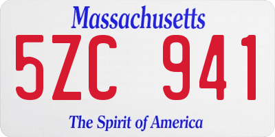 MA license plate 5ZC941