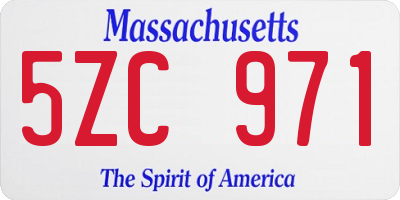 MA license plate 5ZC971