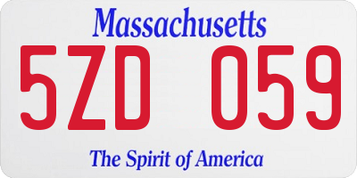 MA license plate 5ZD059