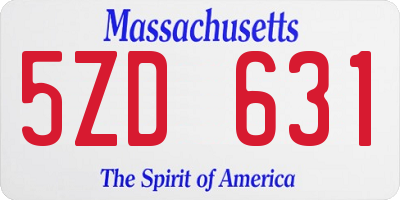 MA license plate 5ZD631