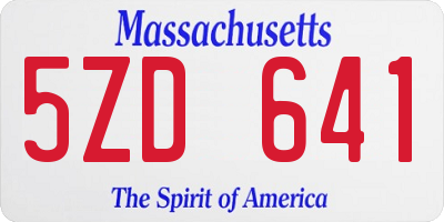 MA license plate 5ZD641
