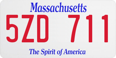 MA license plate 5ZD711