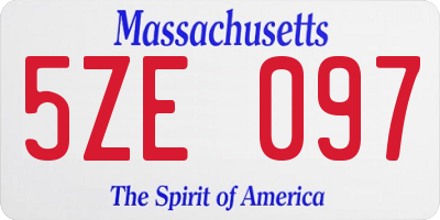 MA license plate 5ZE097