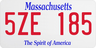 MA license plate 5ZE185