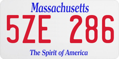 MA license plate 5ZE286
