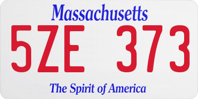 MA license plate 5ZE373