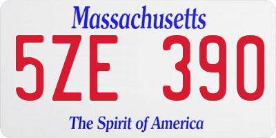 MA license plate 5ZE390