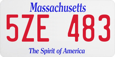 MA license plate 5ZE483