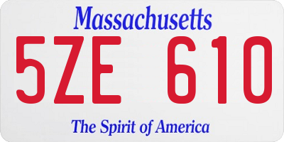 MA license plate 5ZE610