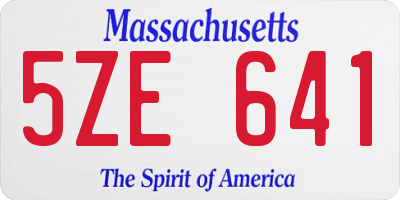 MA license plate 5ZE641