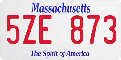 MA license plate 5ZE873