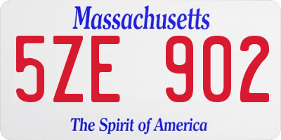 MA license plate 5ZE902