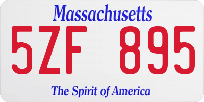 MA license plate 5ZF895