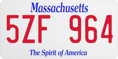 MA license plate 5ZF964