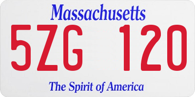 MA license plate 5ZG120