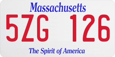 MA license plate 5ZG126