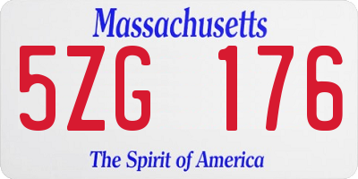 MA license plate 5ZG176