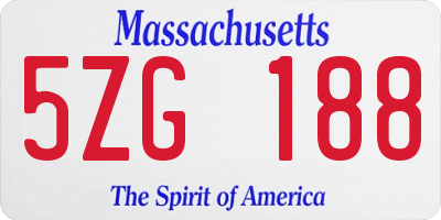 MA license plate 5ZG188