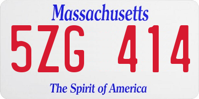 MA license plate 5ZG414