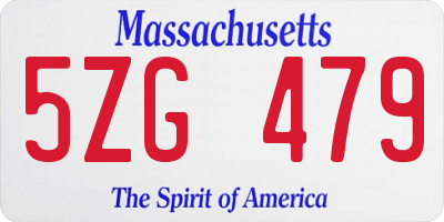 MA license plate 5ZG479