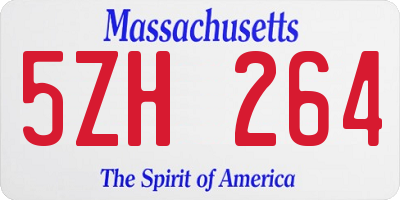 MA license plate 5ZH264