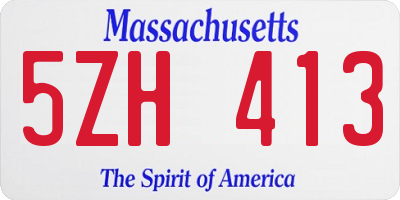 MA license plate 5ZH413
