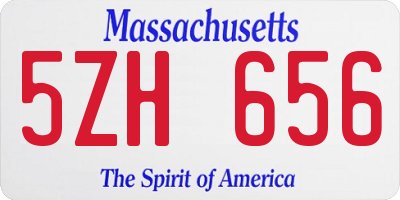MA license plate 5ZH656