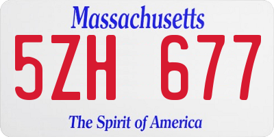 MA license plate 5ZH677