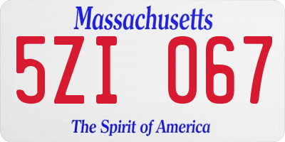 MA license plate 5ZI067