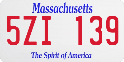 MA license plate 5ZI139