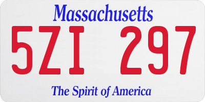 MA license plate 5ZI297