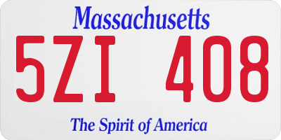 MA license plate 5ZI408
