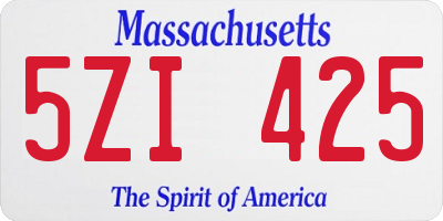 MA license plate 5ZI425