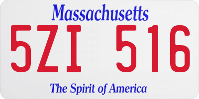 MA license plate 5ZI516