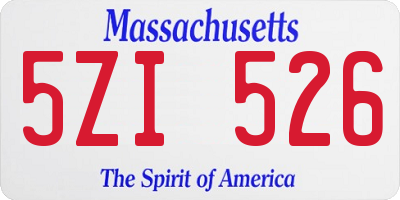 MA license plate 5ZI526