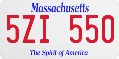 MA license plate 5ZI550