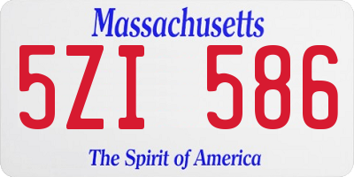 MA license plate 5ZI586